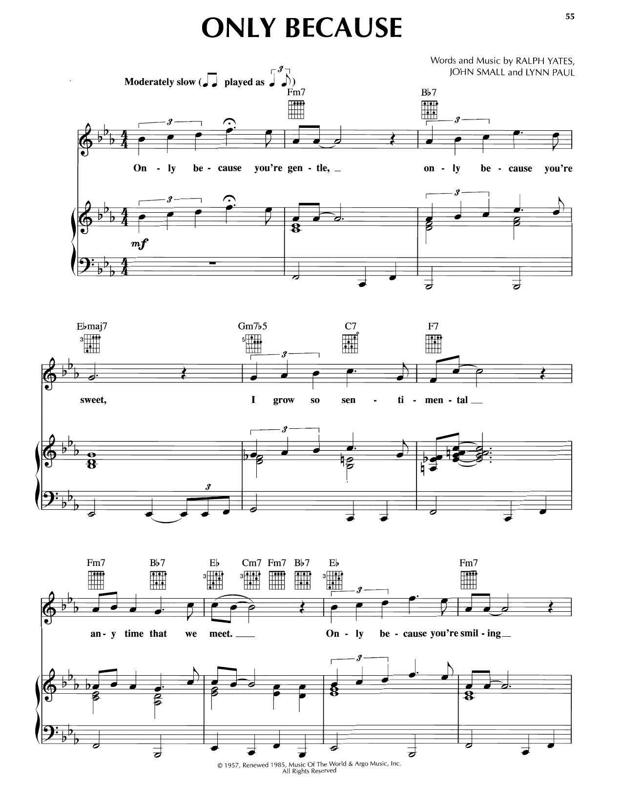 Download Platters Only Because Sheet Music and learn how to play Piano, Vocal & Guitar Chords (Right-Hand Melody) PDF digital score in minutes