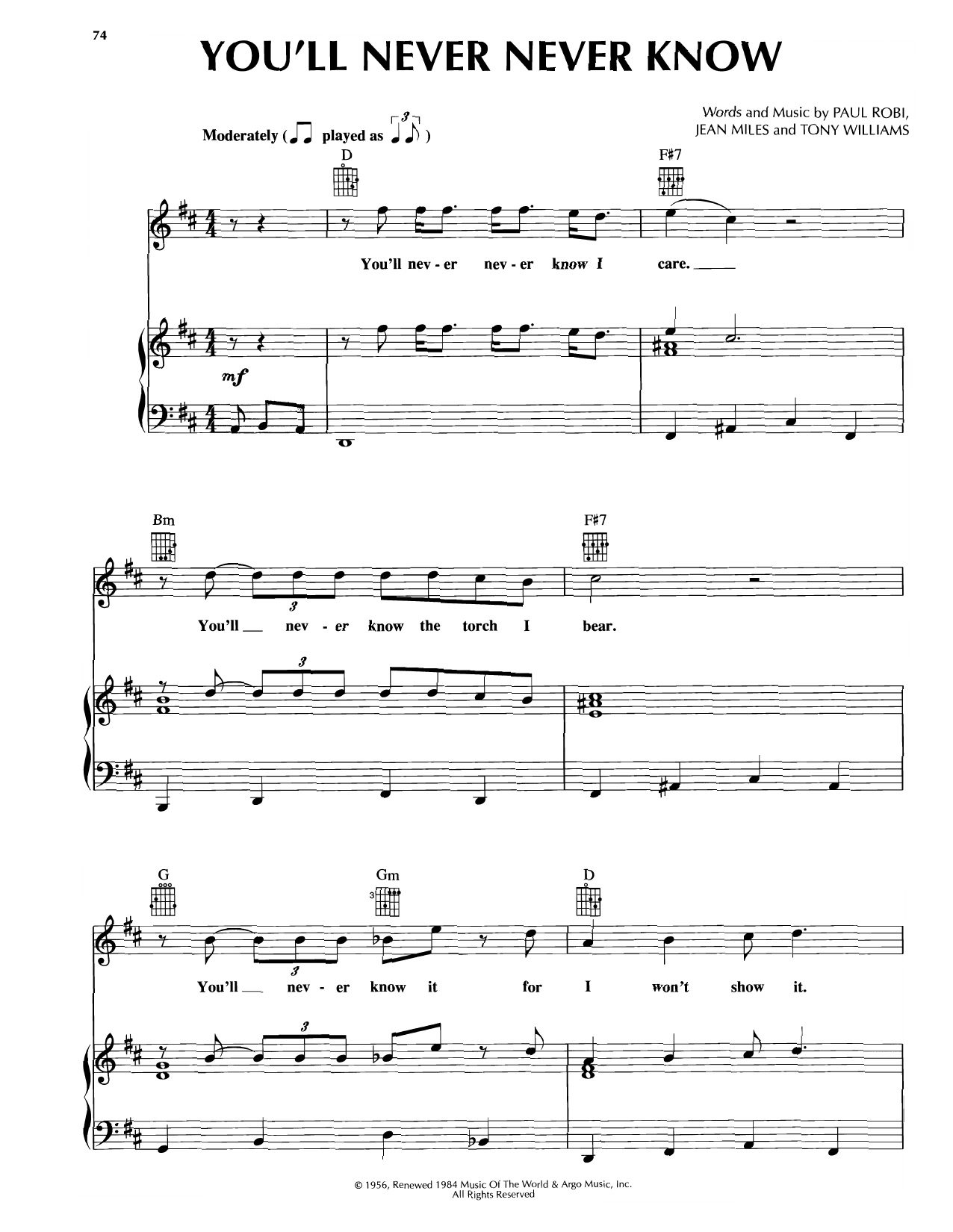 Download Platters You'll Never, Never Know Sheet Music and learn how to play Piano, Vocal & Guitar Chords (Right-Hand Melody) PDF digital score in minutes
