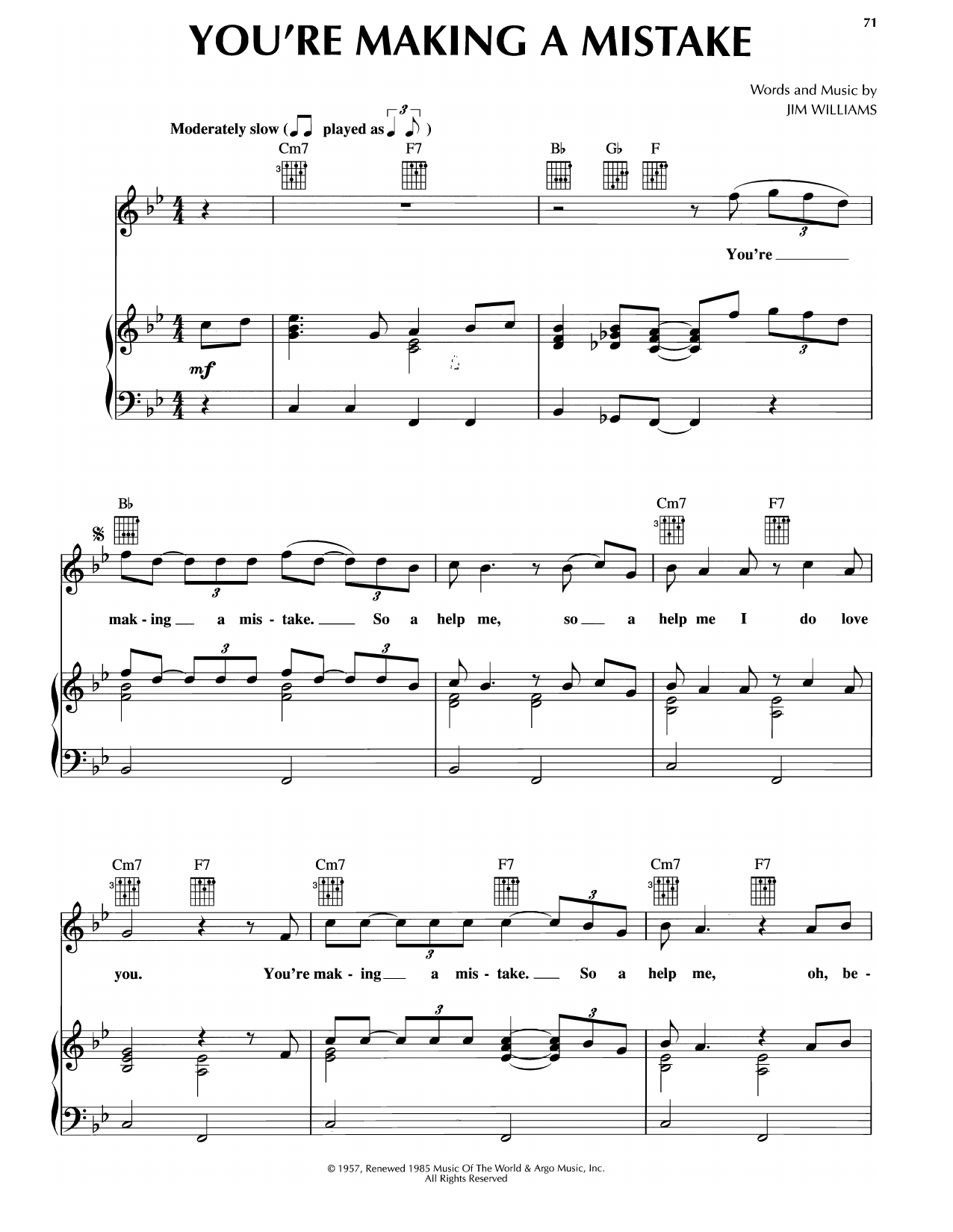 Download Platters You're Making A Mistake Sheet Music and learn how to play Piano, Vocal & Guitar Chords (Right-Hand Melody) PDF digital score in minutes