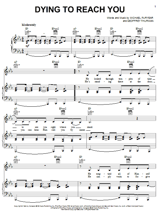 Download Point Of Grace Dying To Reach You Sheet Music and learn how to play Easy Guitar PDF digital score in minutes