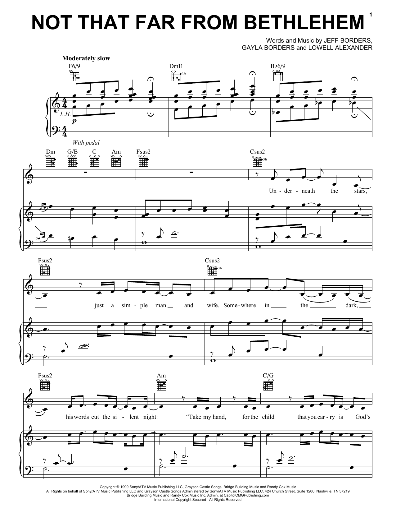 Download Jeff Borders Not That Far From Bethlehem Sheet Music and learn how to play Piano, Vocal & Guitar (Right-Hand Melody) PDF digital score in minutes