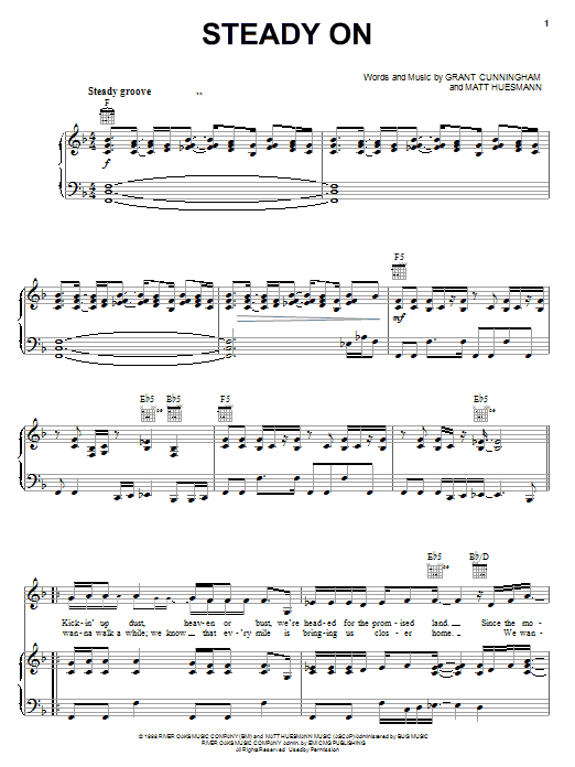 Download Point Of Grace Steady On Sheet Music and learn how to play Melody Line, Lyrics & Chords PDF digital score in minutes
