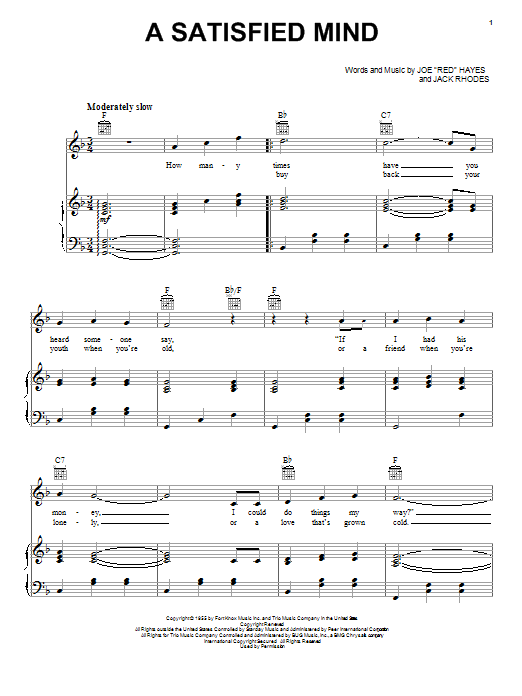 Download Porter Wagoner Sheet Music and learn how to play Piano, Vocal & Guitar (Right-Hand Melody) PDF score in minutes