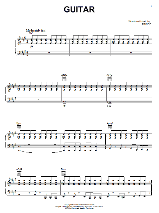 Download Prince Guitar Sheet Music and learn how to play Guitar Tab PDF digital score in minutes