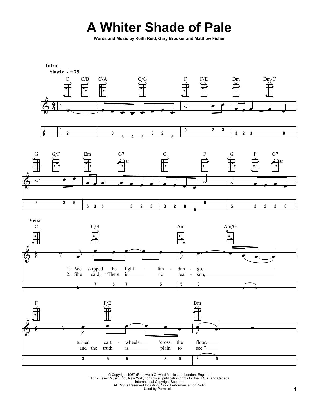 Download Procol Harum A Whiter Shade Of Pale (arr. Bobby Westfall) Sheet Music and learn how to play Mandolin PDF digital score in minutes