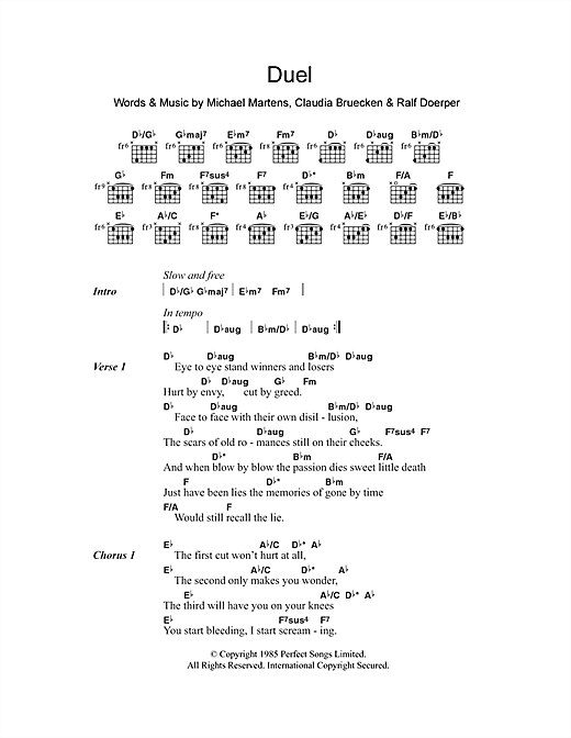 Download Propaganda Duel Sheet Music and learn how to play Lyrics & Chords PDF digital score in minutes