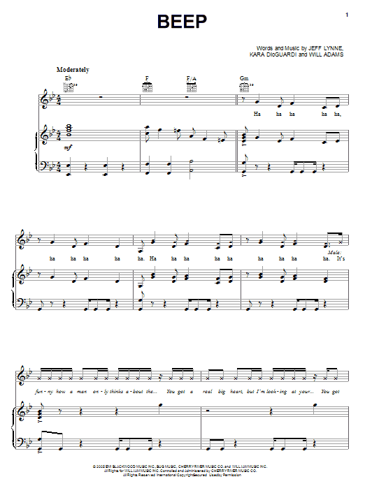 Download Pussycat Dolls Beep Sheet Music and learn how to play Piano, Vocal & Guitar (Right-Hand Melody) PDF digital score in minutes