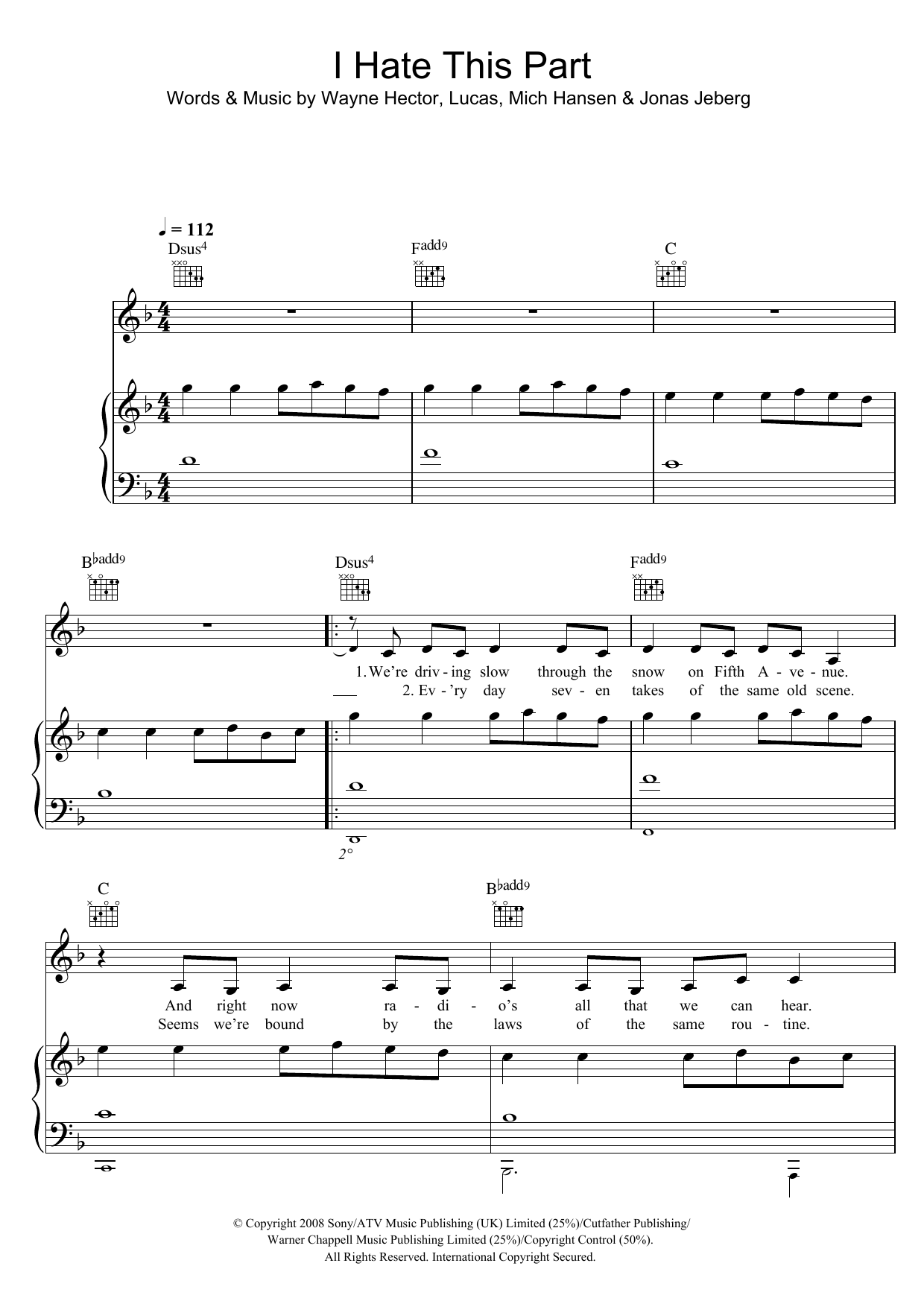 Download Pussycat Dolls I Hate This Part Sheet Music and learn how to play Beginner Piano PDF digital score in minutes