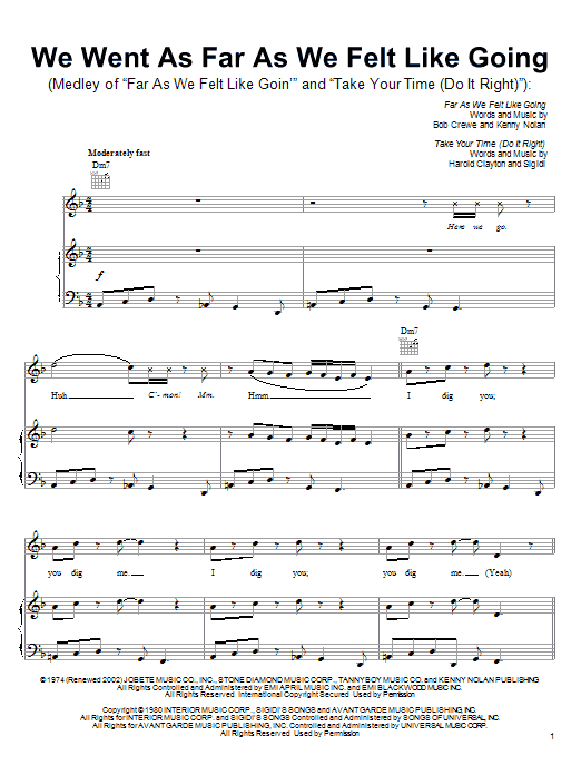 Download Pussycat Dolls We Went As Far As We Felt Like Going (from Shark Tale) Sheet Music and learn how to play Piano, Vocal & Guitar (Right-Hand Melody) PDF digital score in minutes