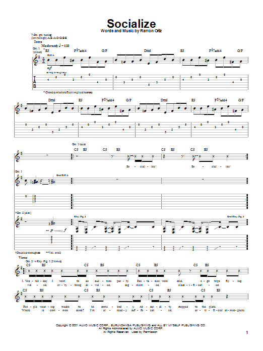 Download Puya Socialize Sheet Music and learn how to play Guitar Tab PDF digital score in minutes