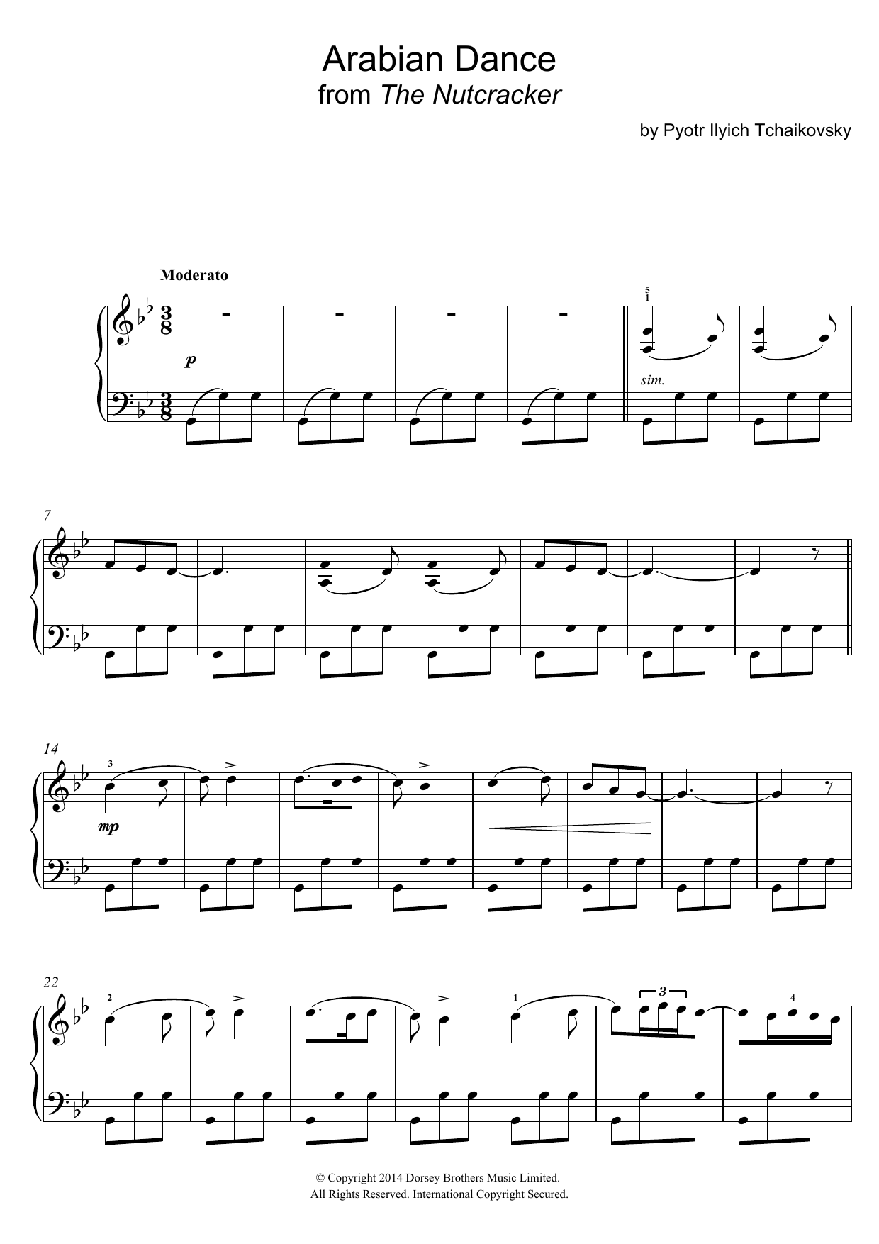 Download Pyotr Ilyich Tchaikovsky Arabian Dance (