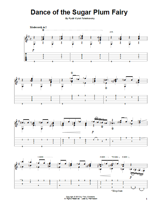 Download Tony D'Addono Dance Of The Sugar Plum Fairy Sheet Music and learn how to play Guitar Tab PDF digital score in minutes