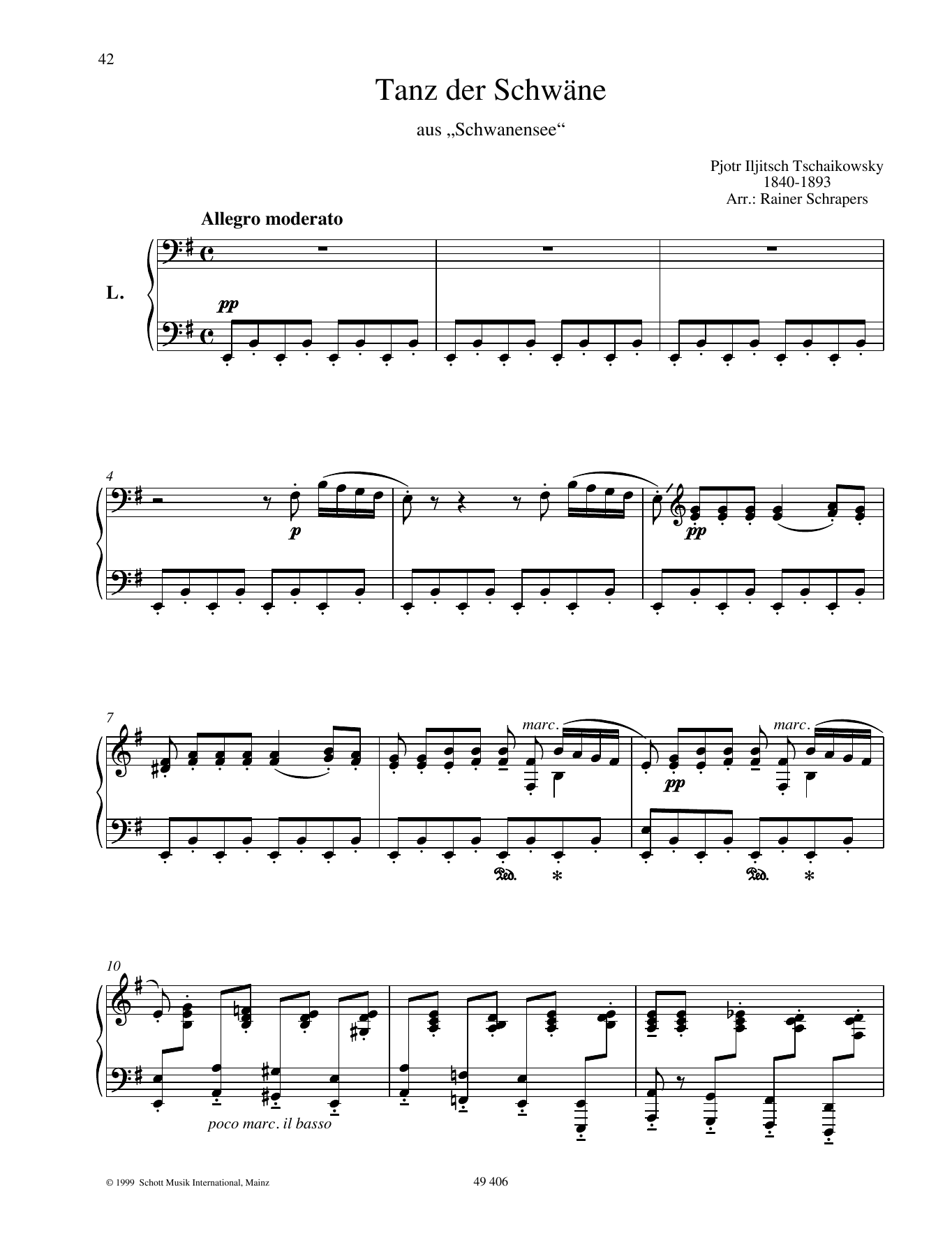 Download Pyotr Il'yich Tchaikovsky Dance of the Swans Sheet Music and learn how to play Piano Duet PDF digital score in minutes