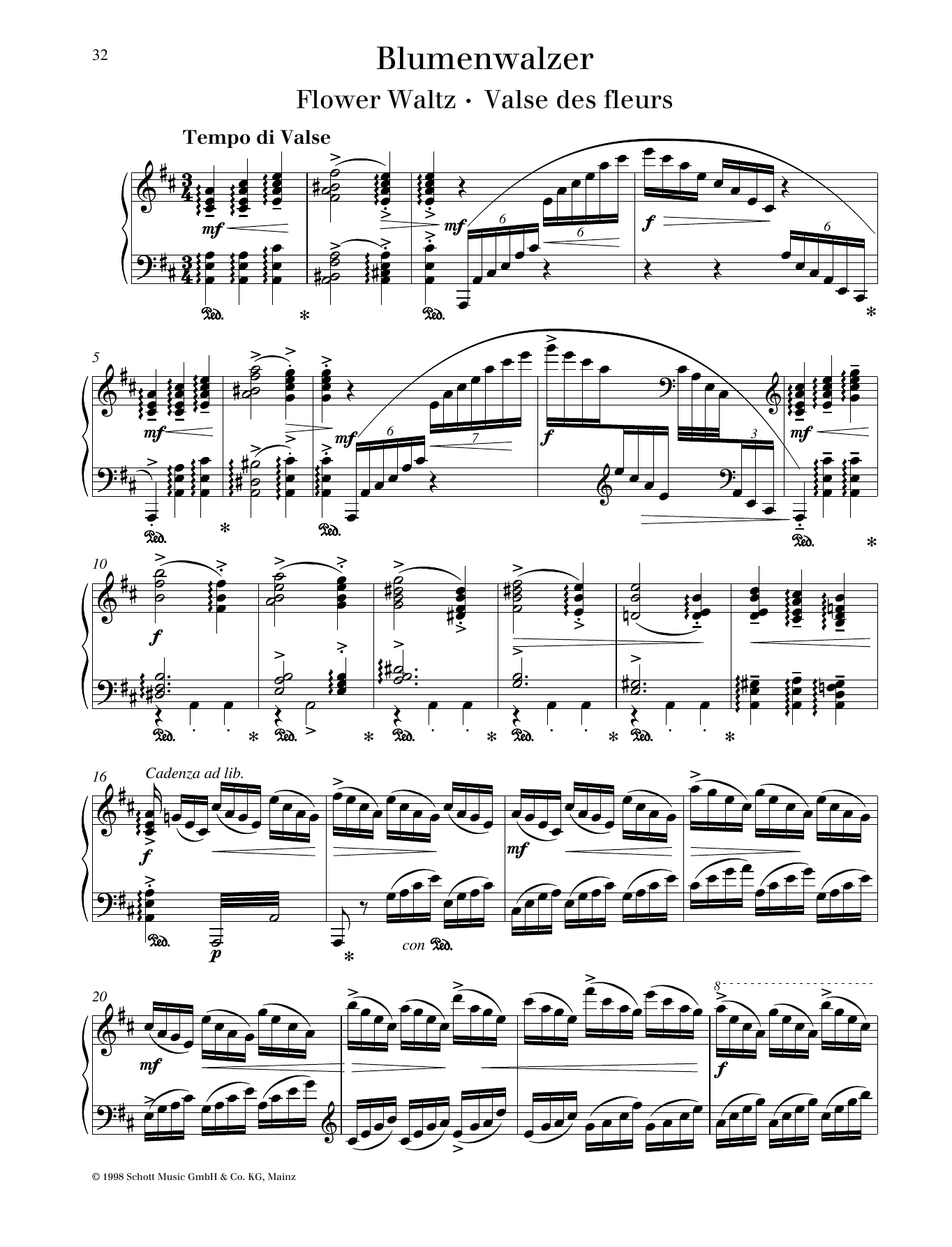 Download Pyotr Il'yich Tchaikovsky Flower Waltz Sheet Music and learn how to play Piano Solo PDF digital score in minutes