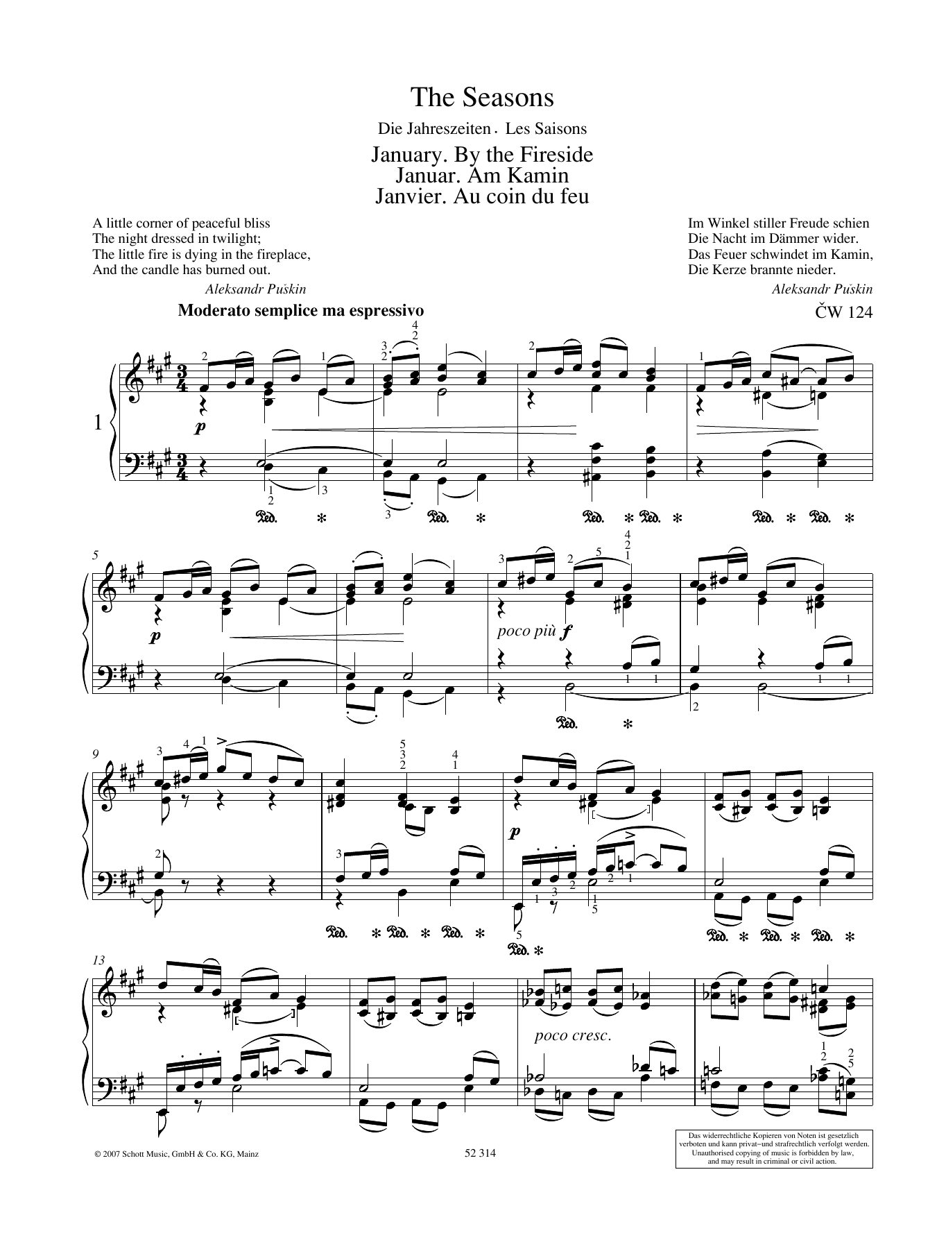 Download Pyotr Il'yich Tchaikovsky January Sheet Music and learn how to play Piano Solo PDF digital score in minutes