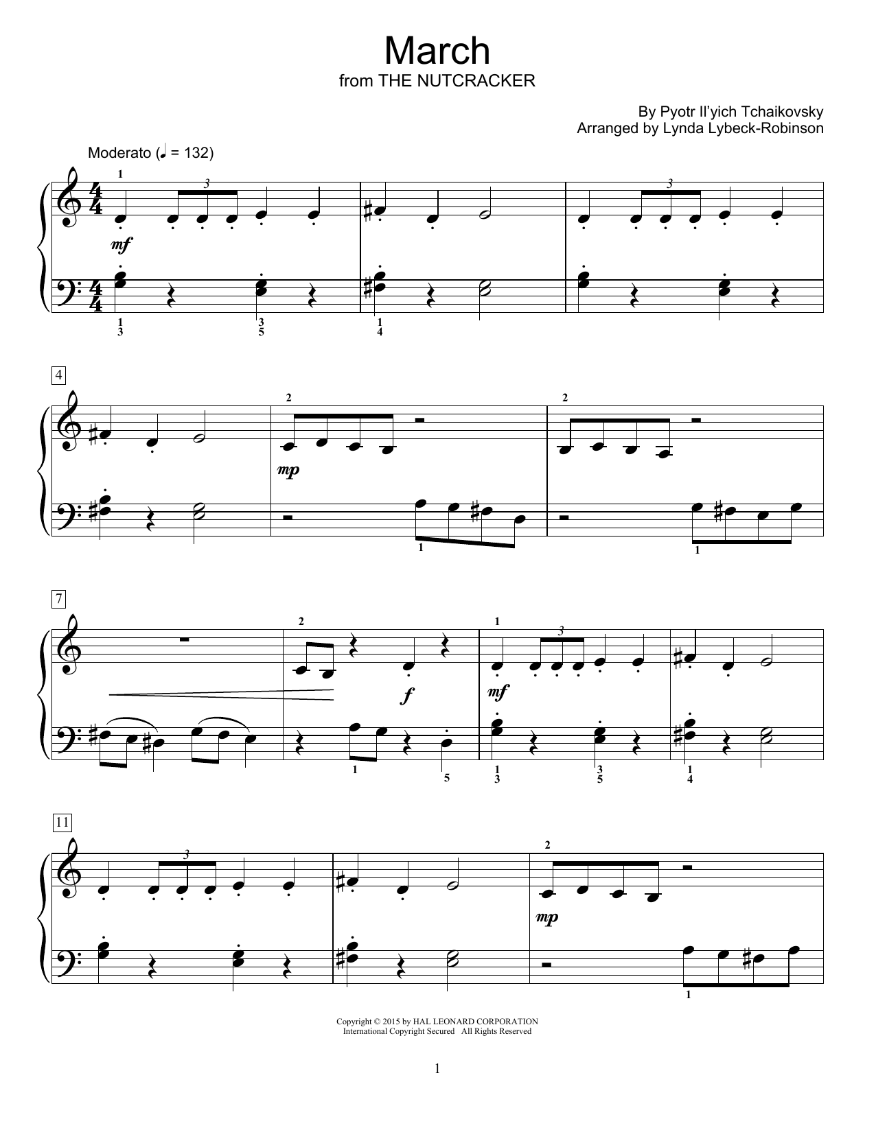 Download Lynda Lybeck-Robinson March Sheet Music and learn how to play Easy Piano PDF digital score in minutes