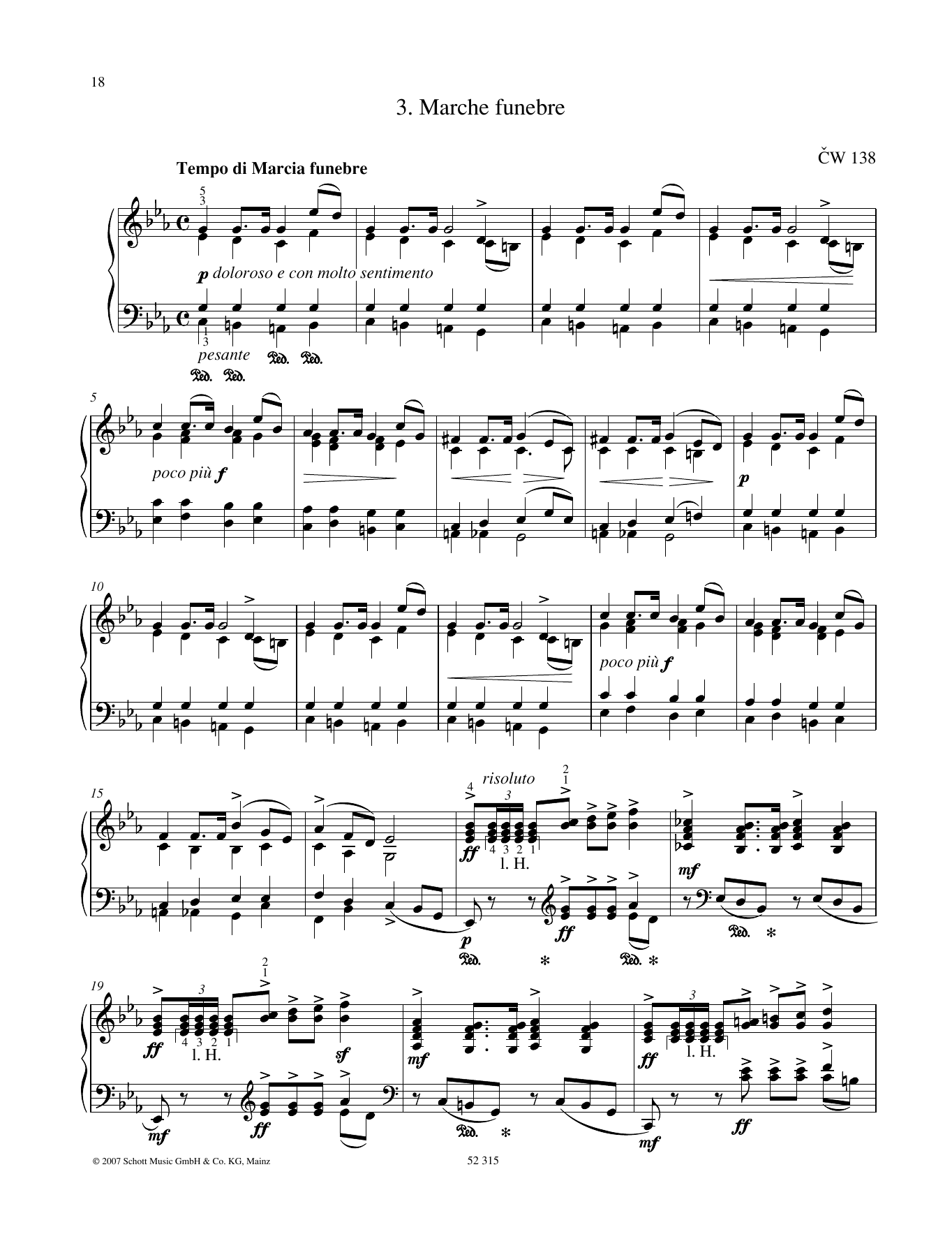 Download Pyotr Il'yich Tchaikovsky Marche Funebre Sheet Music and learn how to play Piano Solo PDF digital score in minutes