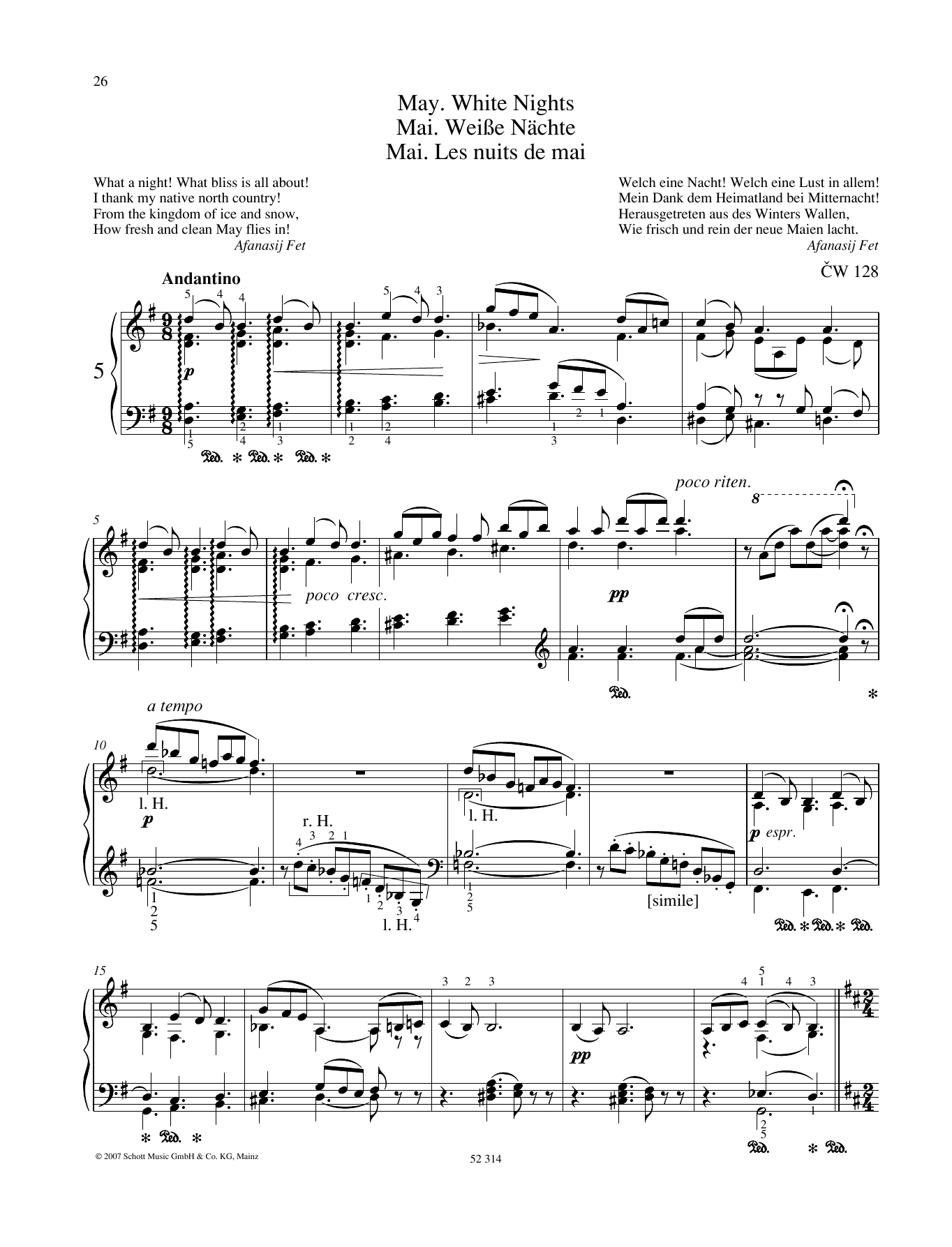 Download Pyotr Il'yich Tchaikovsky May Sheet Music and learn how to play Piano Solo PDF digital score in minutes