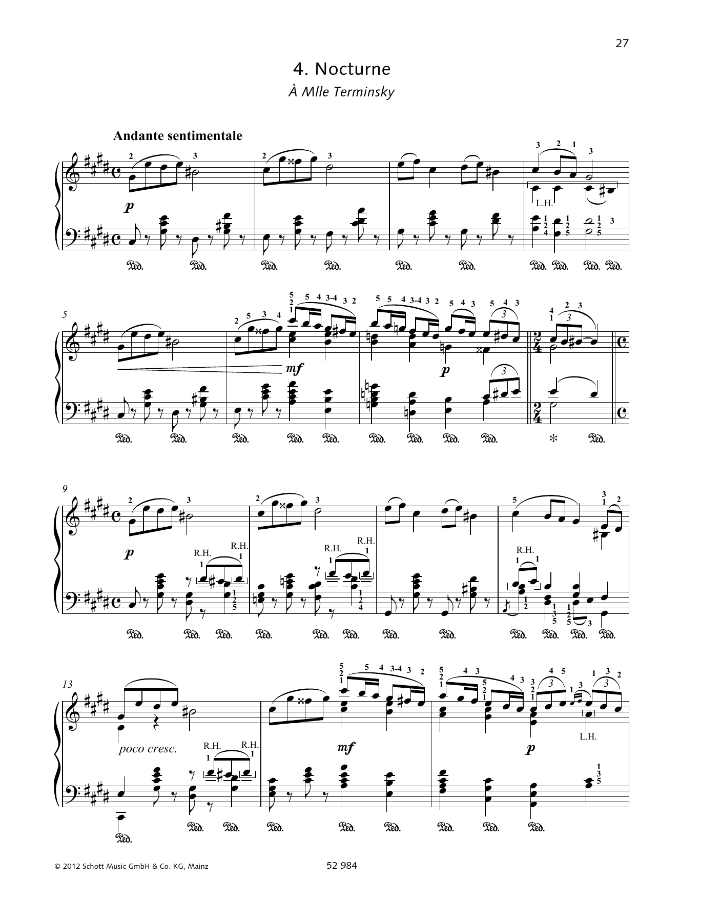 Download Pyotr Il'yich Tchaikovsky Nocturne Sheet Music and learn how to play Piano Solo PDF digital score in minutes