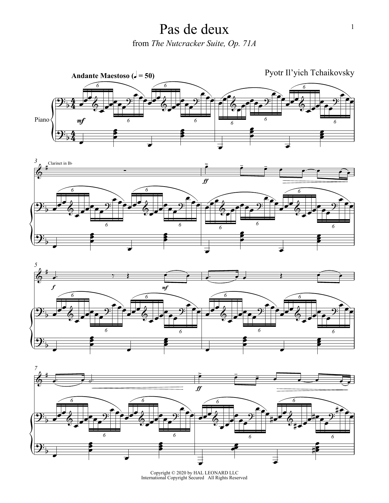Download Pyotr Il'yich Tchaikovsky Pas de deux (from The Nutcracker) Sheet Music and learn how to play Flute Solo PDF digital score in minutes