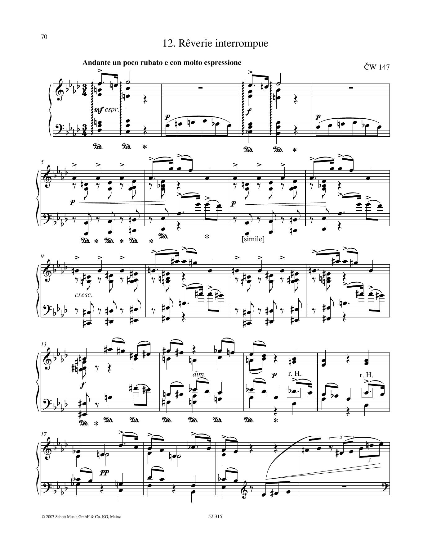 Download Pyotr Il'yich Tchaikovsky Rêverie interrompue Sheet Music and learn how to play Piano Solo PDF digital score in minutes