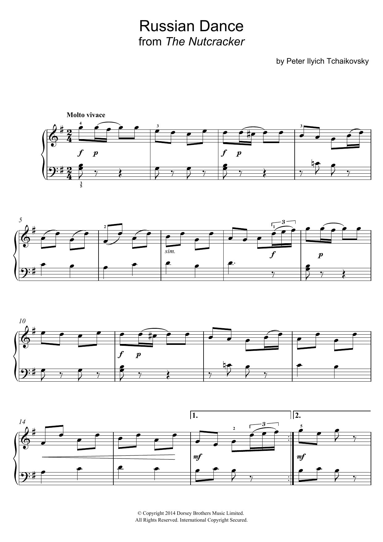 Download Pyotr Ilyich Tchaikovsky Russian Dance (from 