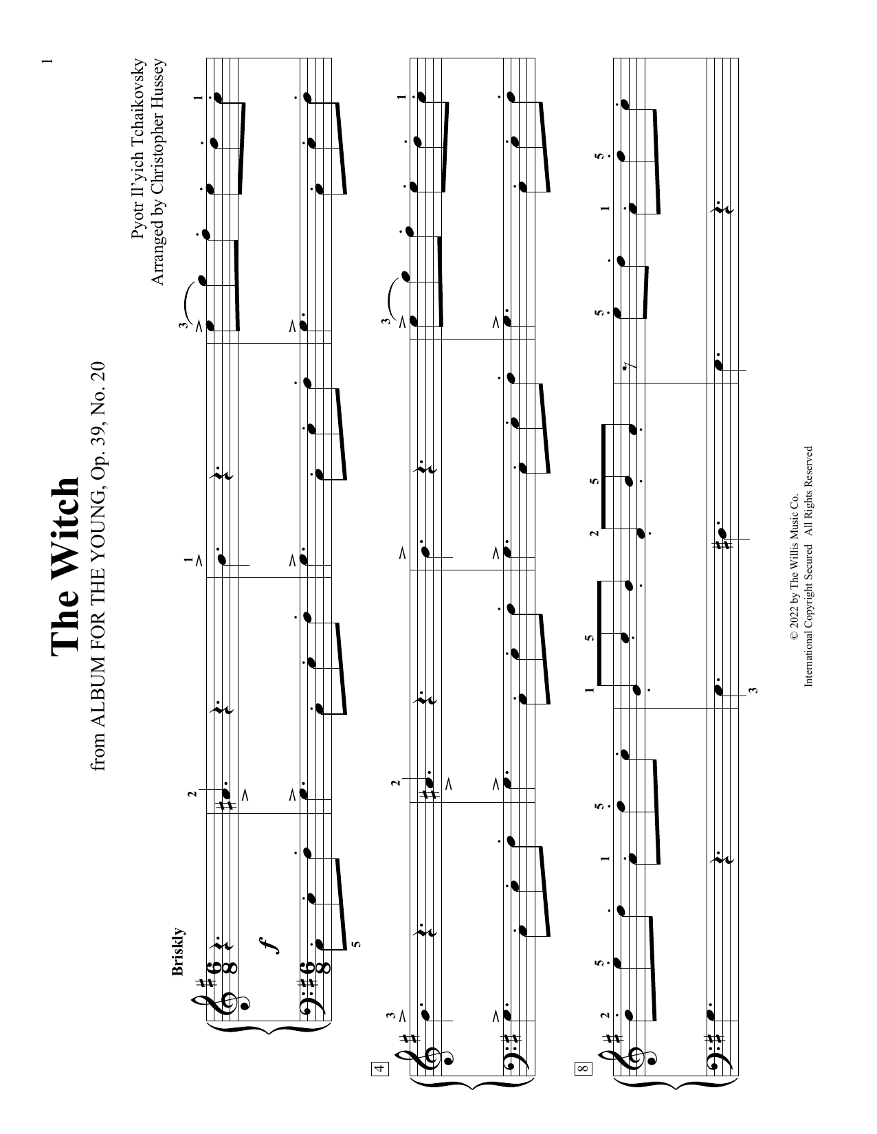 Download Pyotr Il'yich Tchaikovsky The Witch, Op. 39, No. 20 (arr. Christopher Hussey) Sheet Music and learn how to play Educational Piano PDF digital score in minutes