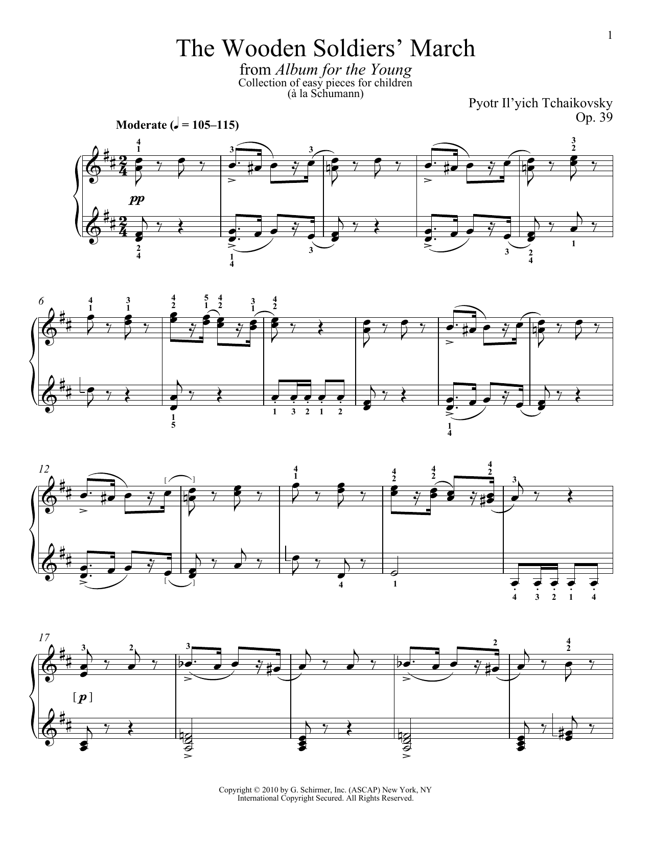 Download Pyotr Il'yich Tchaikovsky The Wooden Soldiers' March Sheet Music and learn how to play Piano PDF digital score in minutes