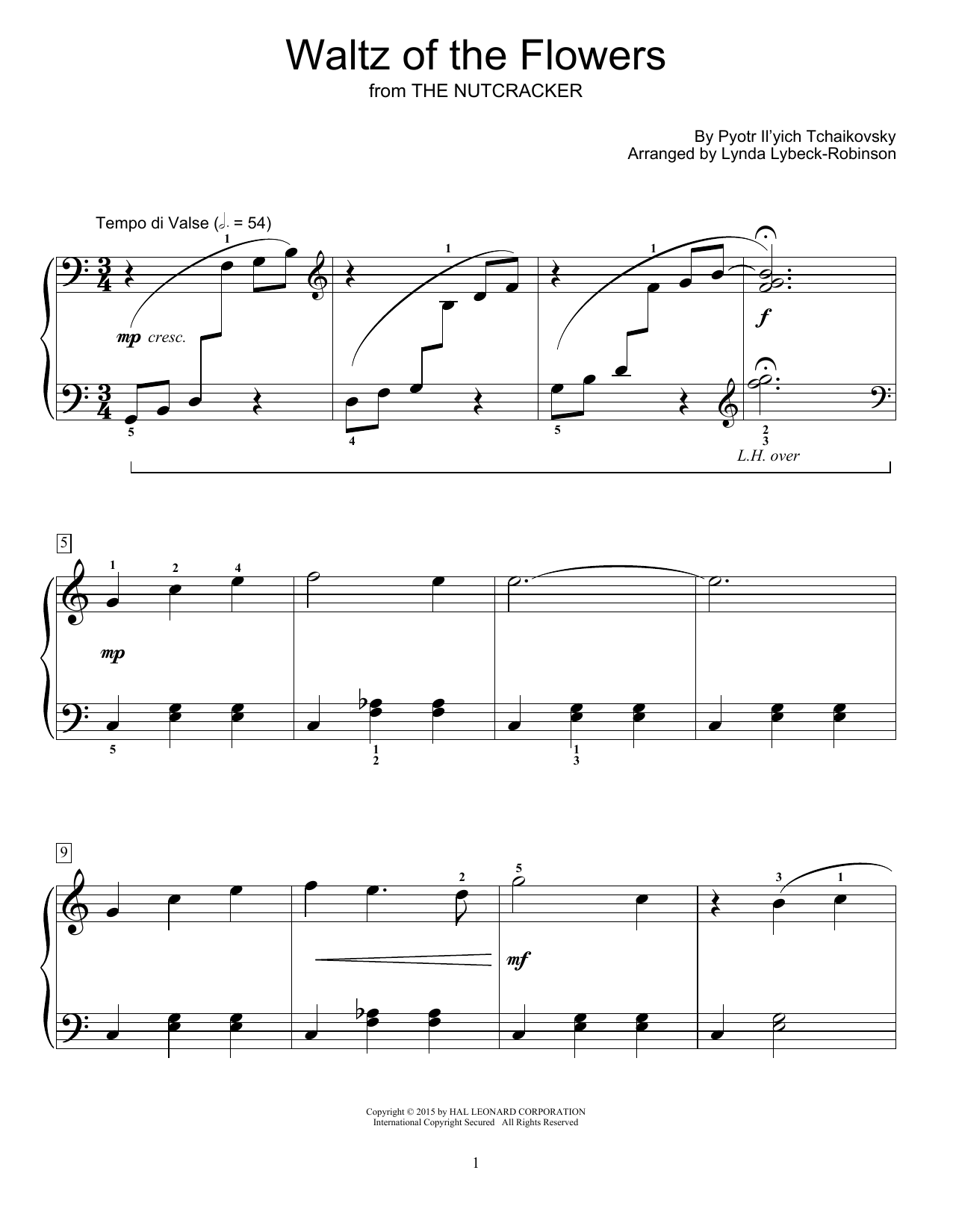 Download Pyotr Ilyich Tchaikovsky Waltz Of The Flowers (from The Nutcracker Suite) Sheet Music and learn how to play Easy Piano PDF digital score in minutes