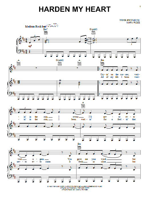 Download Quarterflash Harden My Heart Sheet Music and learn how to play Real Book – Melody, Lyrics & Chords PDF digital score in minutes