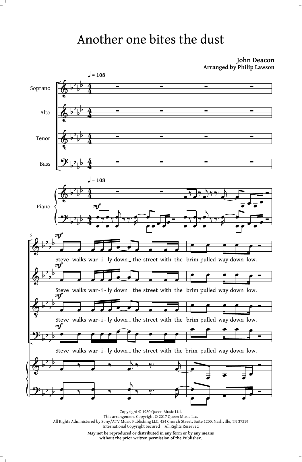 Download Philip Lawson Classic Queen (Choral Collection) Sheet Music and learn how to play SATB PDF digital score in minutes