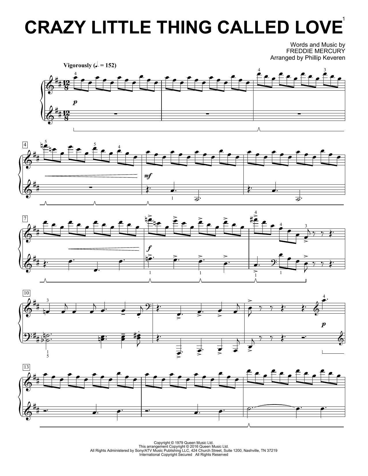 Download Phillip Keveren Crazy Little Thing Called Love Sheet Music and learn how to play Piano PDF digital score in minutes