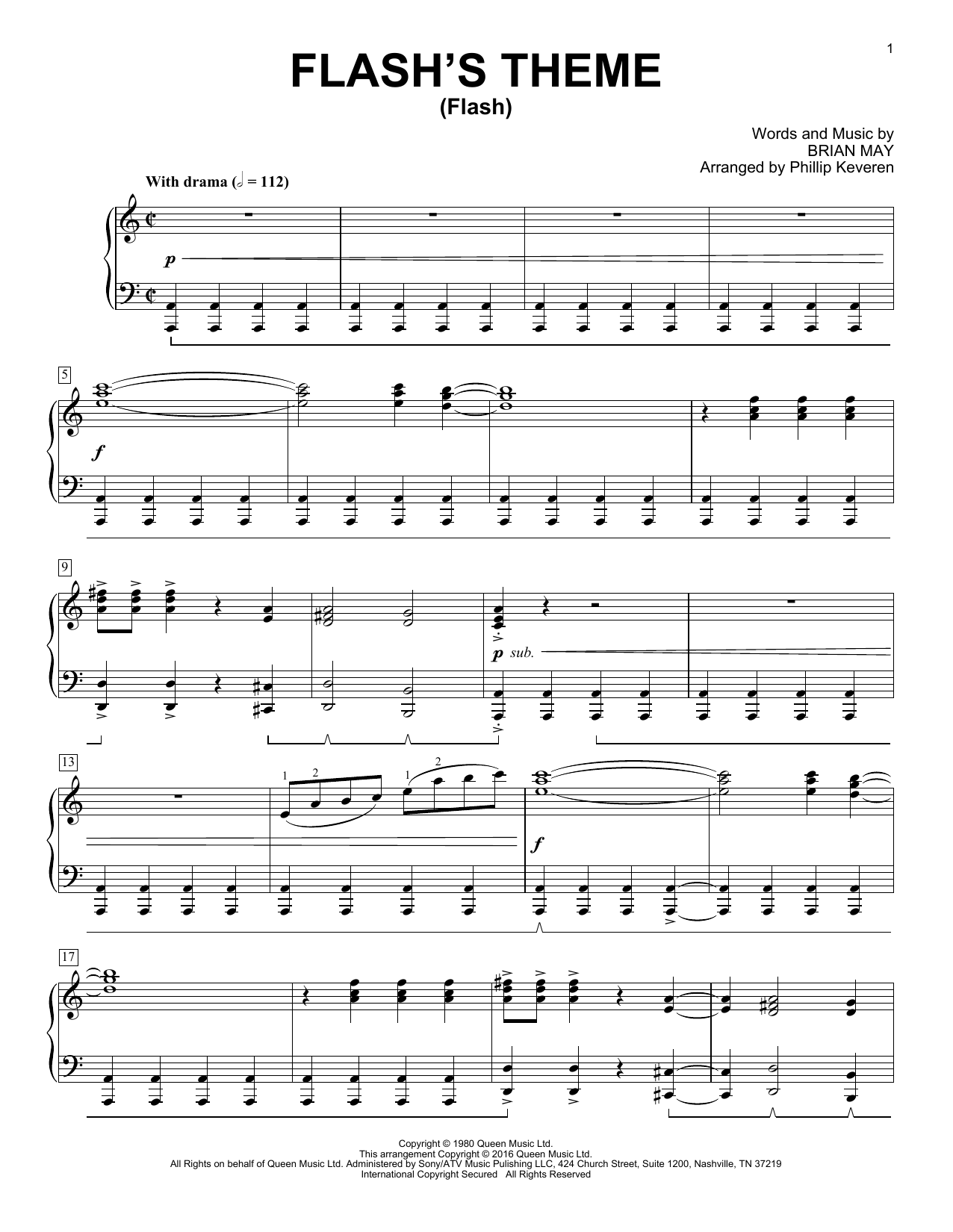 Download Queen Flash's Theme (Flash) Sheet Music and learn how to play Piano PDF digital score in minutes