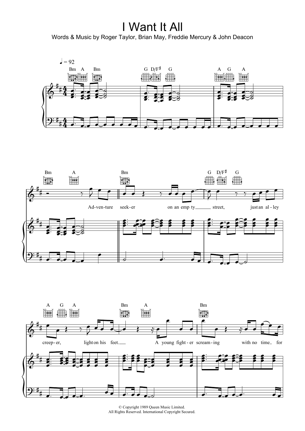 Download Queen I Want It All Sheet Music and learn how to play Ukulele PDF digital score in minutes