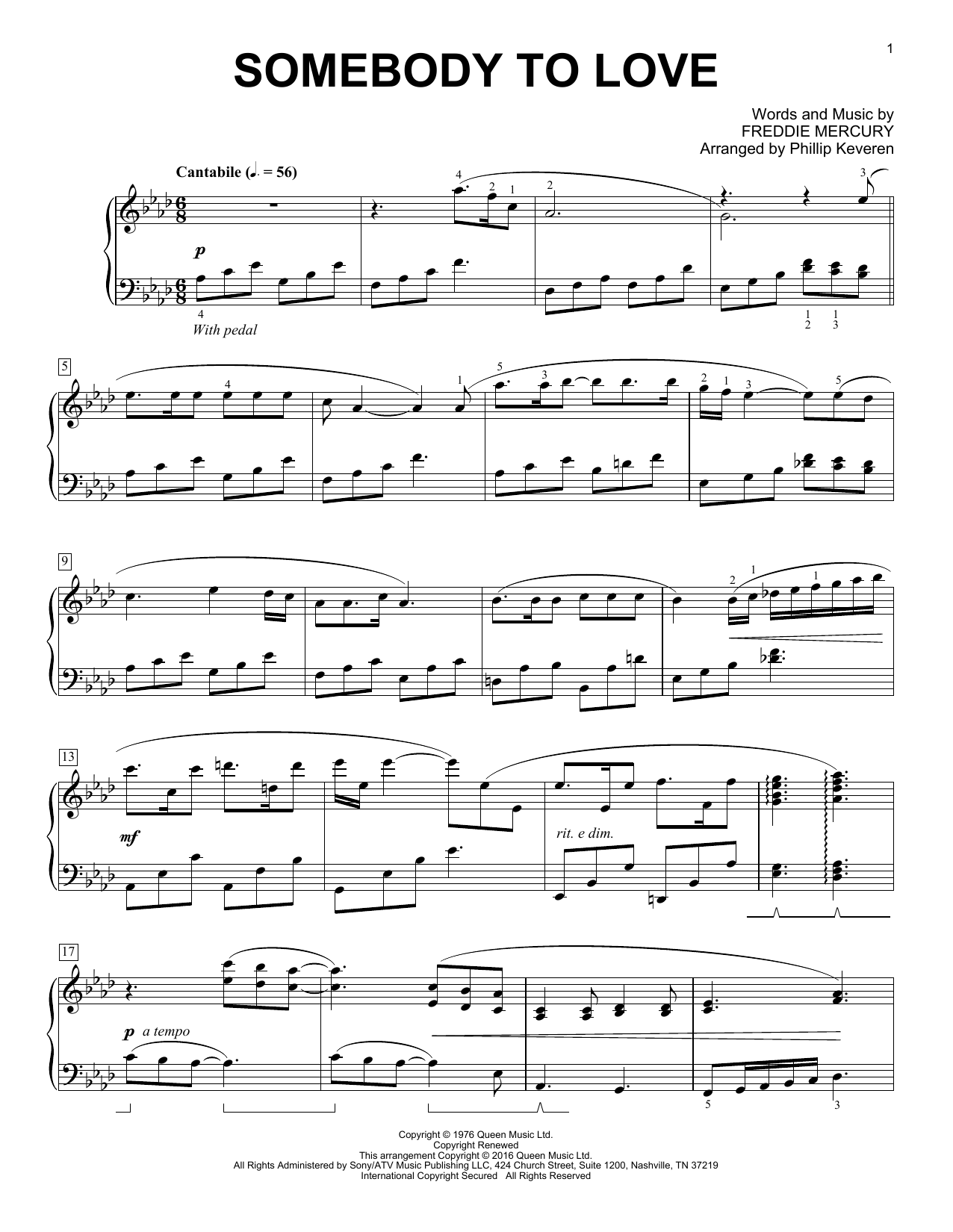 Download Phillip Keveren Somebody To Love Sheet Music and learn how to play Piano PDF digital score in minutes