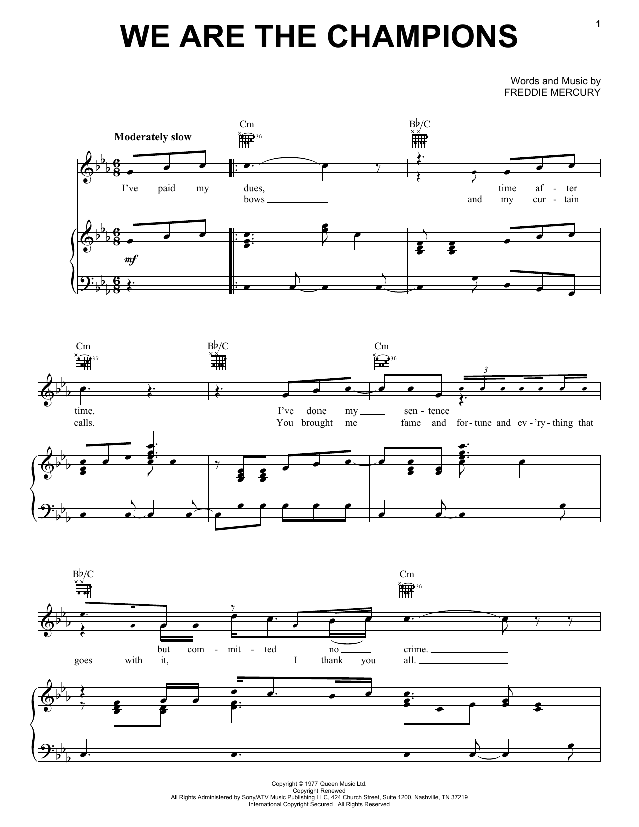 Download Queen We Are The Champions Sheet Music and learn how to play Viola PDF digital score in minutes