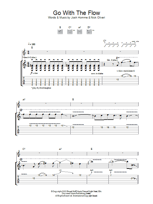 Download Queens Of The Stone Age Go With The Flow Sheet Music and learn how to play Bass Guitar Tab PDF digital score in minutes