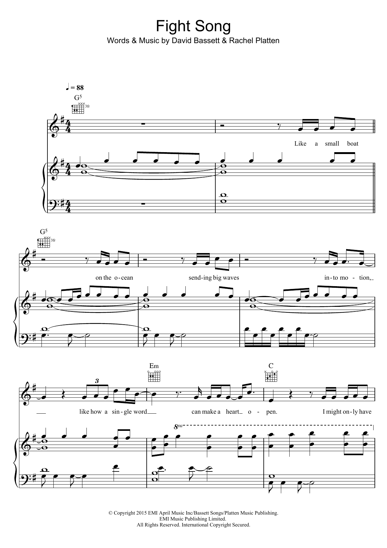 Download Rachel Platten Fight Song Sheet Music and learn how to play Easy Piano PDF digital score in minutes
