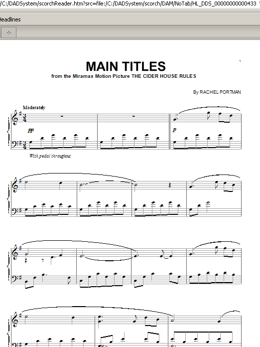 Download Rachel Portman Main Titles from The Cider House Rules Sheet Music and learn how to play Piano PDF digital score in minutes