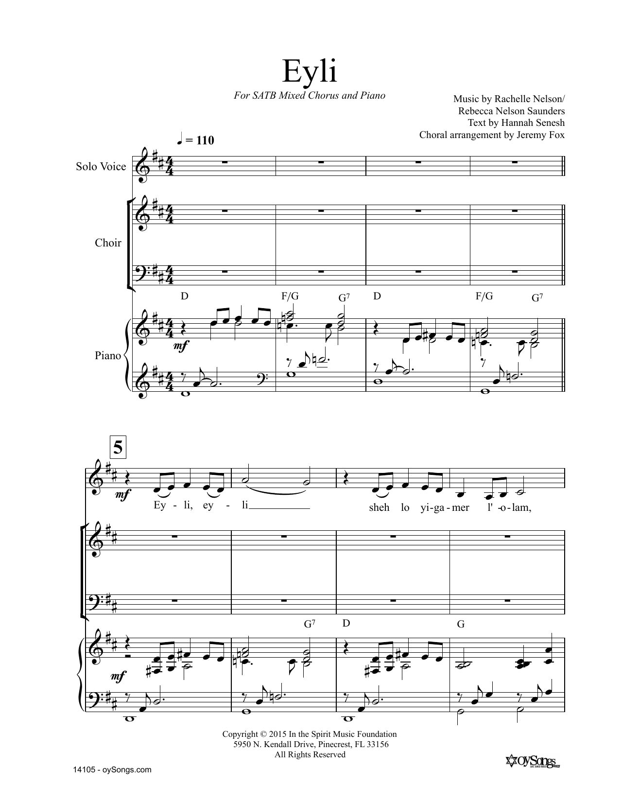 Download Rachelle Nelson Eyli Sheet Music and learn how to play Piano & Vocal PDF digital score in minutes