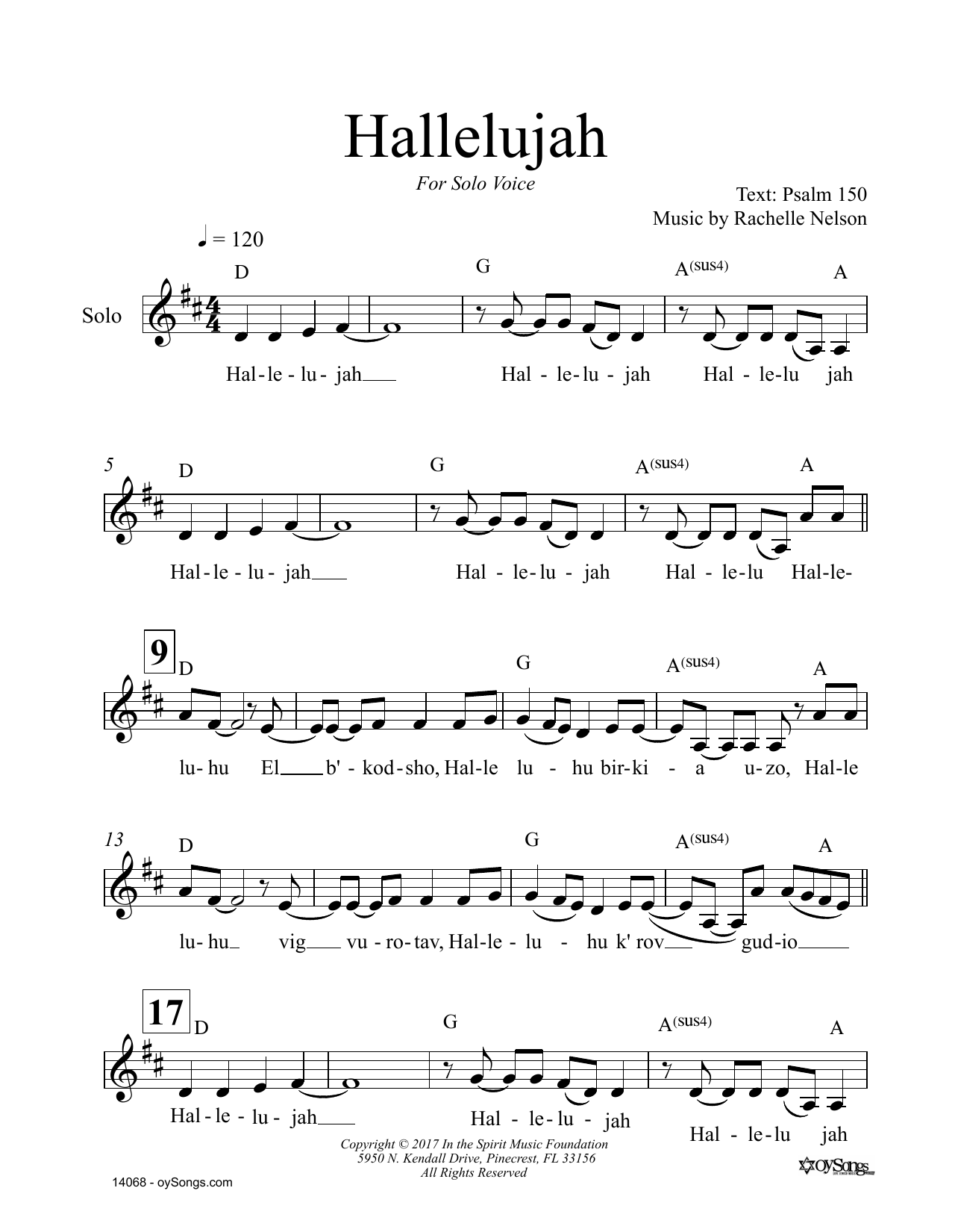 Download Rachelle Nelson Hallelujah Sheet Music and learn how to play Lead Sheet / Fake Book PDF digital score in minutes