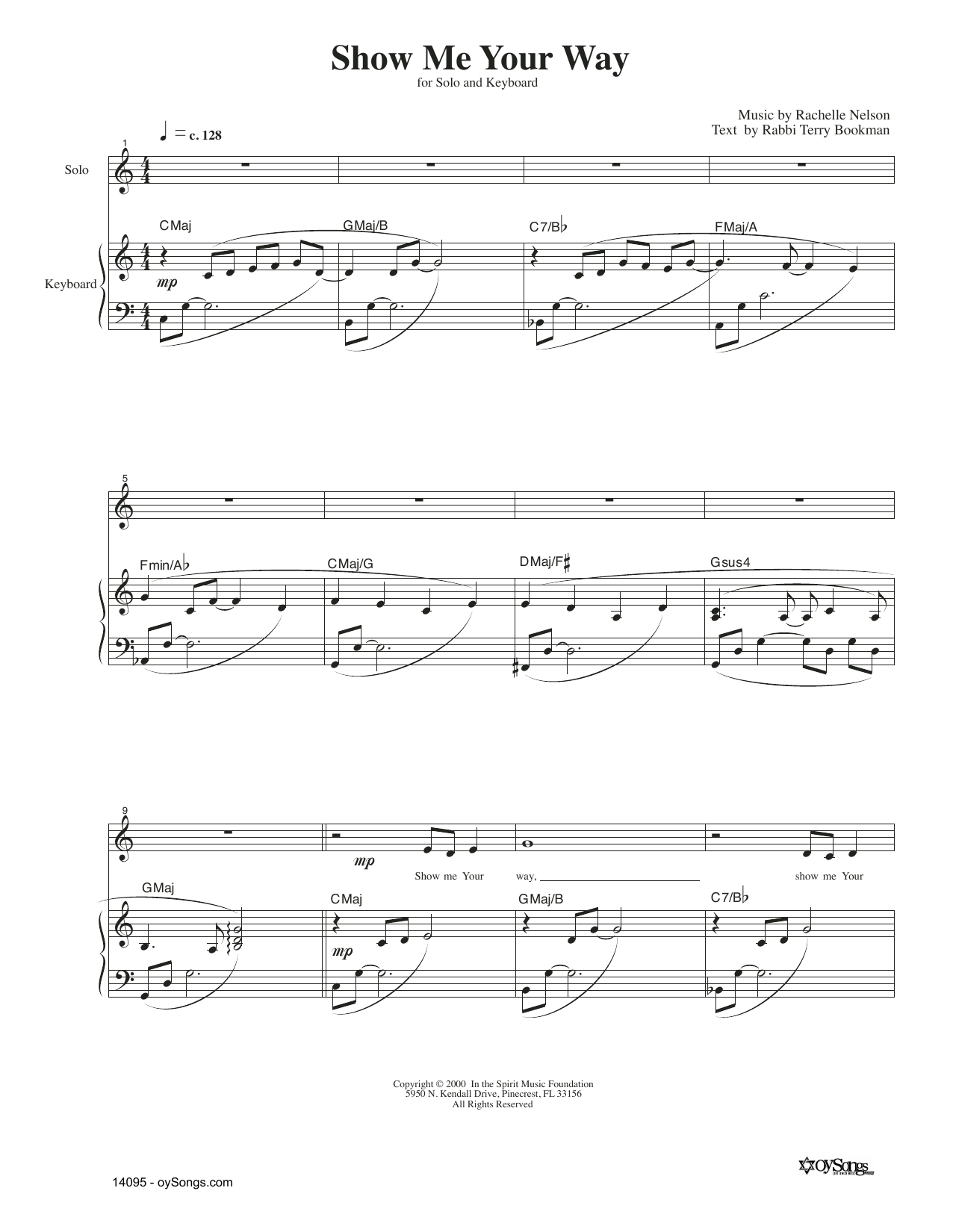 Download Rachelle Nelson Show Me Your Way Sheet Music and learn how to play Piano & Vocal PDF digital score in minutes