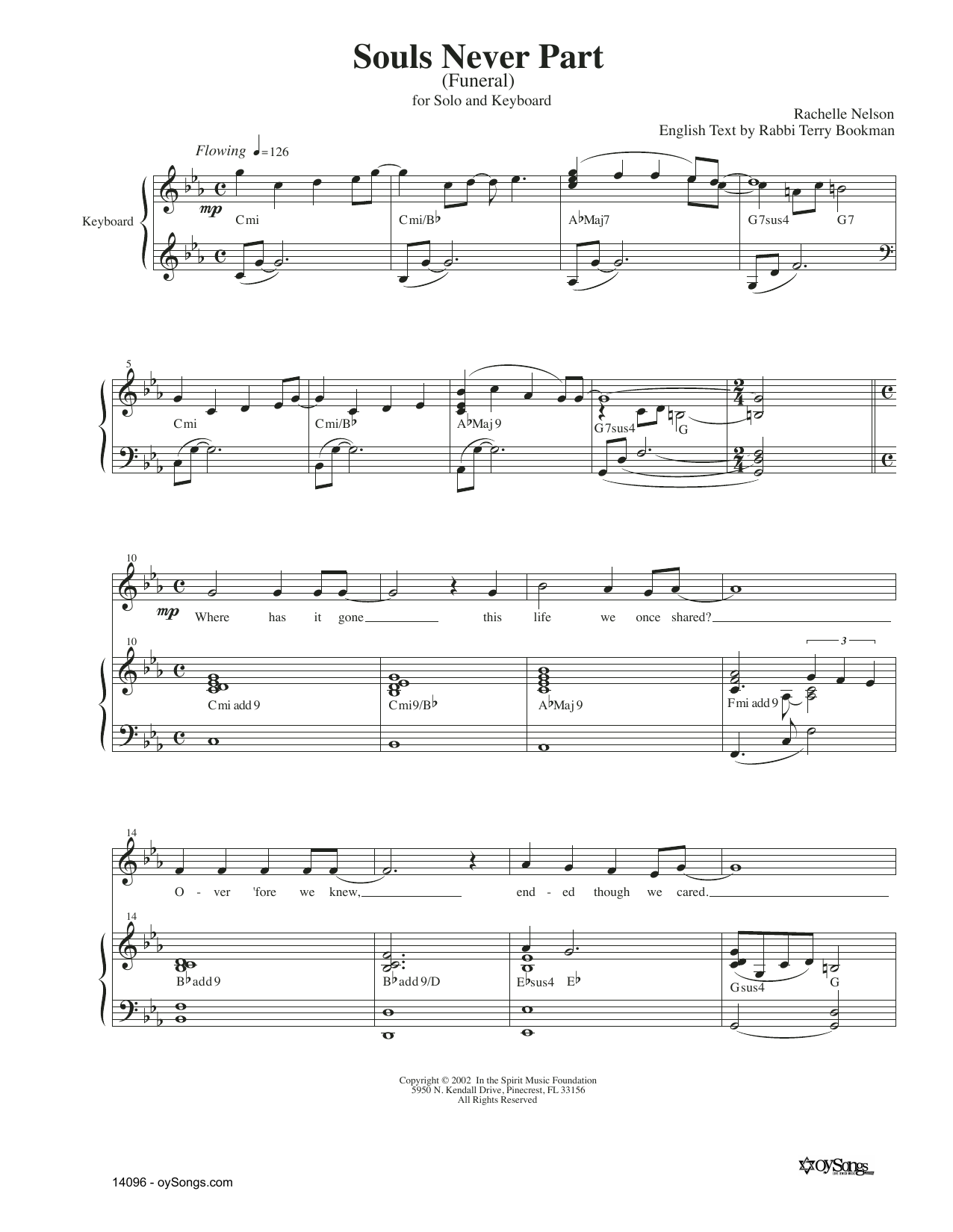 Download Rachelle Nelson Souls Never Part Sheet Music and learn how to play Piano & Vocal PDF digital score in minutes