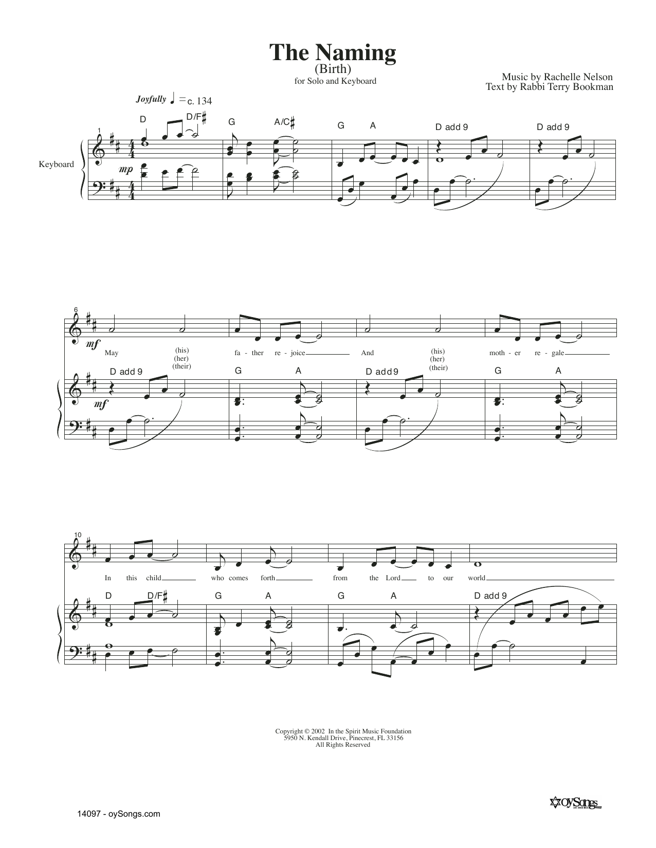 Download Rachelle Nelson The Naming Sheet Music and learn how to play Lead Sheet / Fake Book PDF digital score in minutes