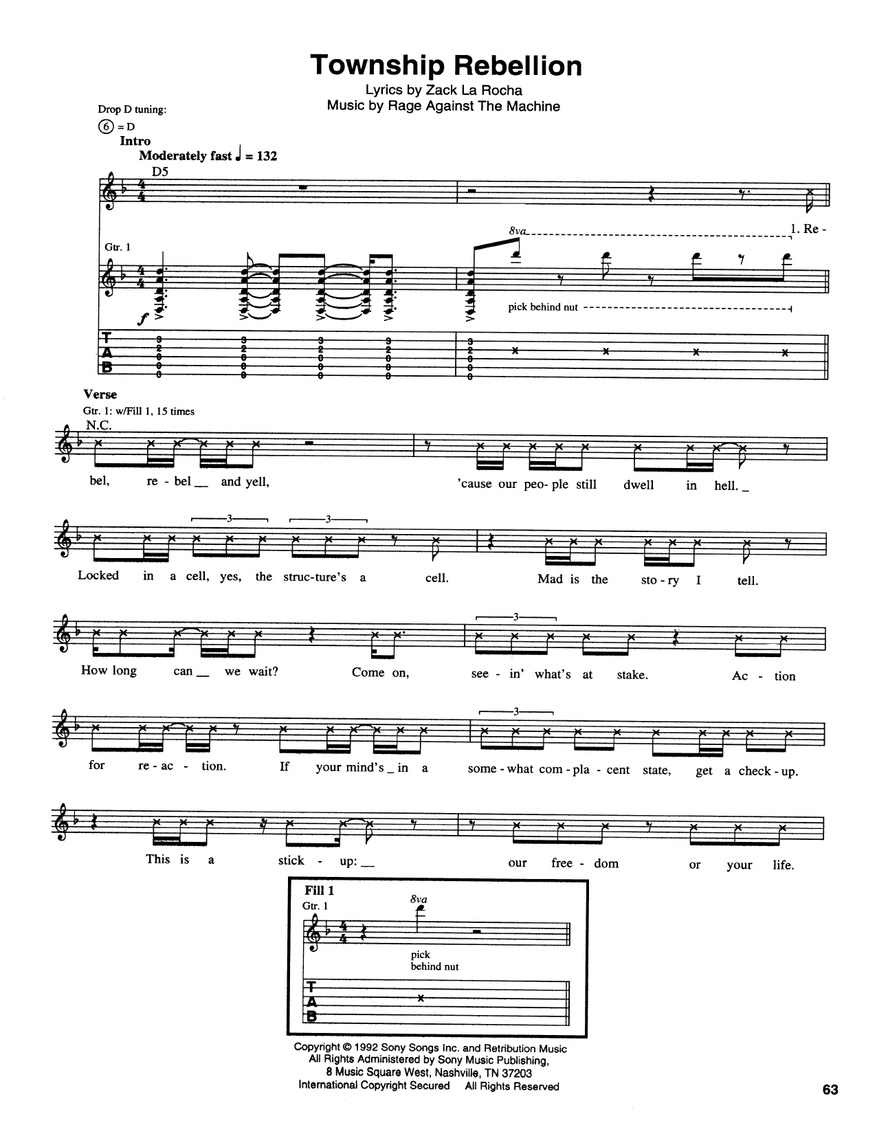 Download Rage Against The Machine Township Rebellion Sheet Music and learn how to play Bass Guitar Tab PDF digital score in minutes