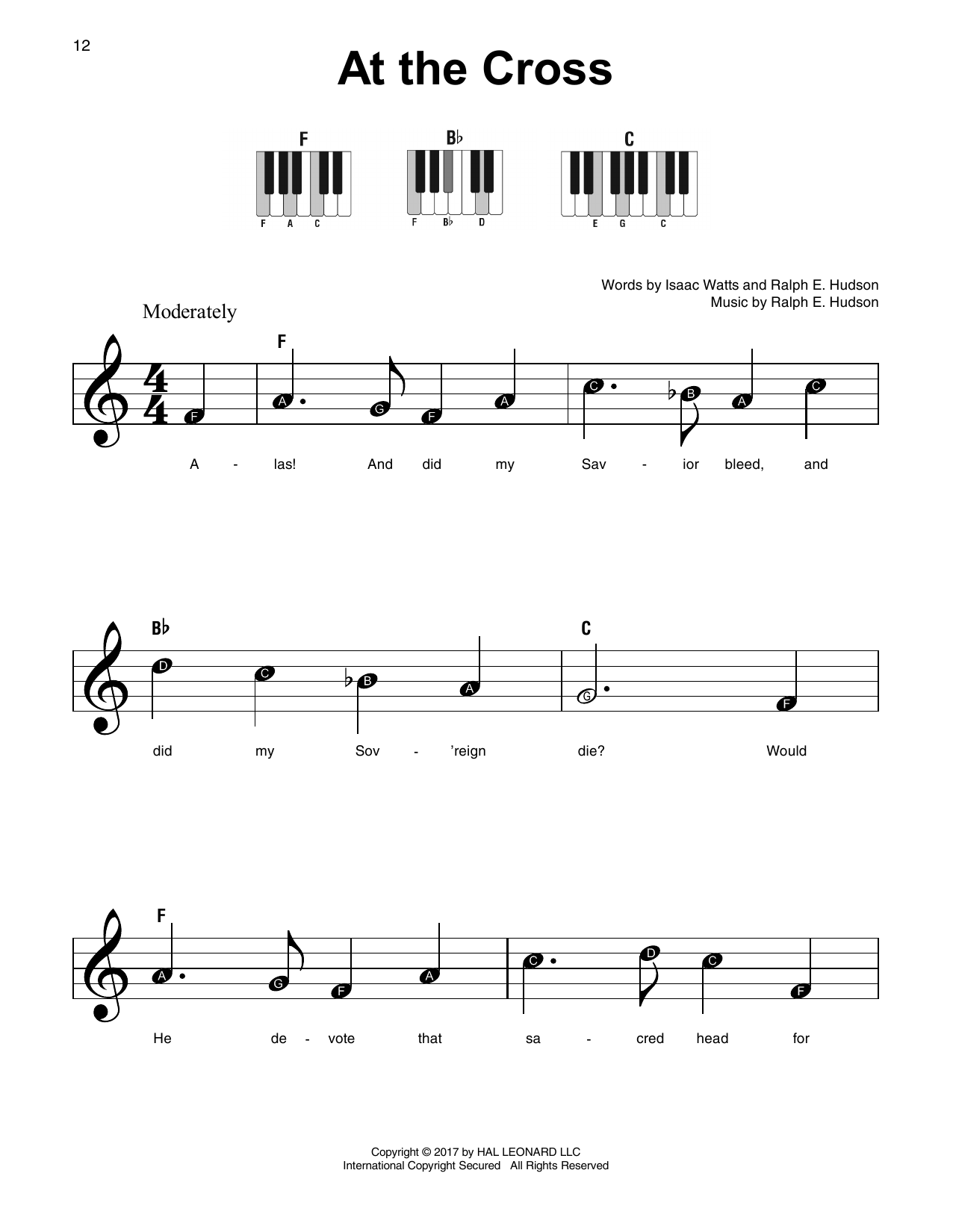 Download Ralph E. Hudson At The Cross Sheet Music and learn how to play SPREP PDF digital score in minutes