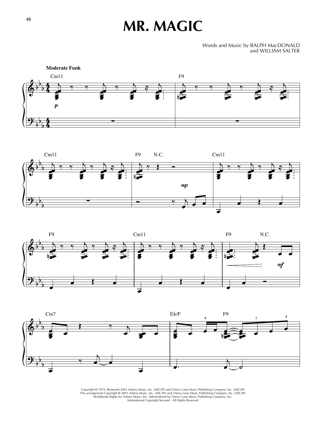 Download Ralph MacDonald Mr. Magic (arr. Larry Moore) Sheet Music and learn how to play Piano Solo PDF digital score in minutes