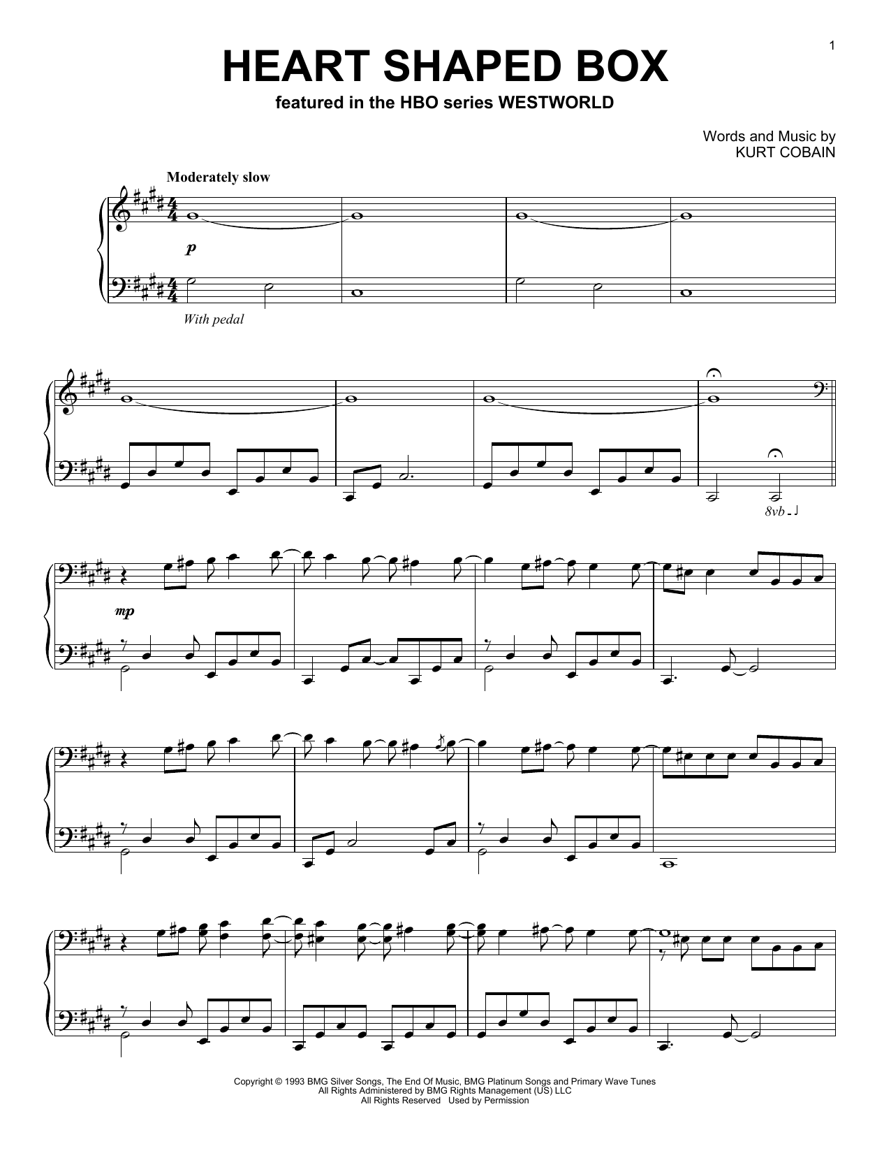 Download Ramin Djawadi Heart Shaped Box (from Westworld) Sheet Music and learn how to play Piano Solo PDF digital score in minutes