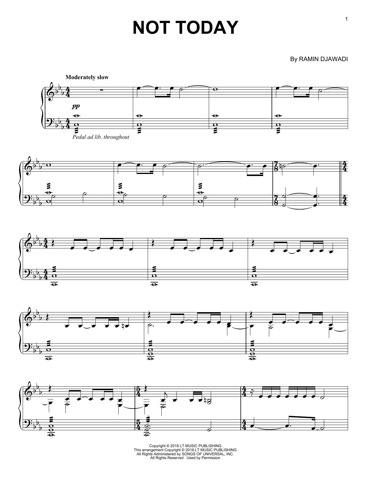 Download Ramin Djawadi Not Today (from Game of Thrones) Sheet Music and learn how to play Piano Solo PDF digital score in minutes