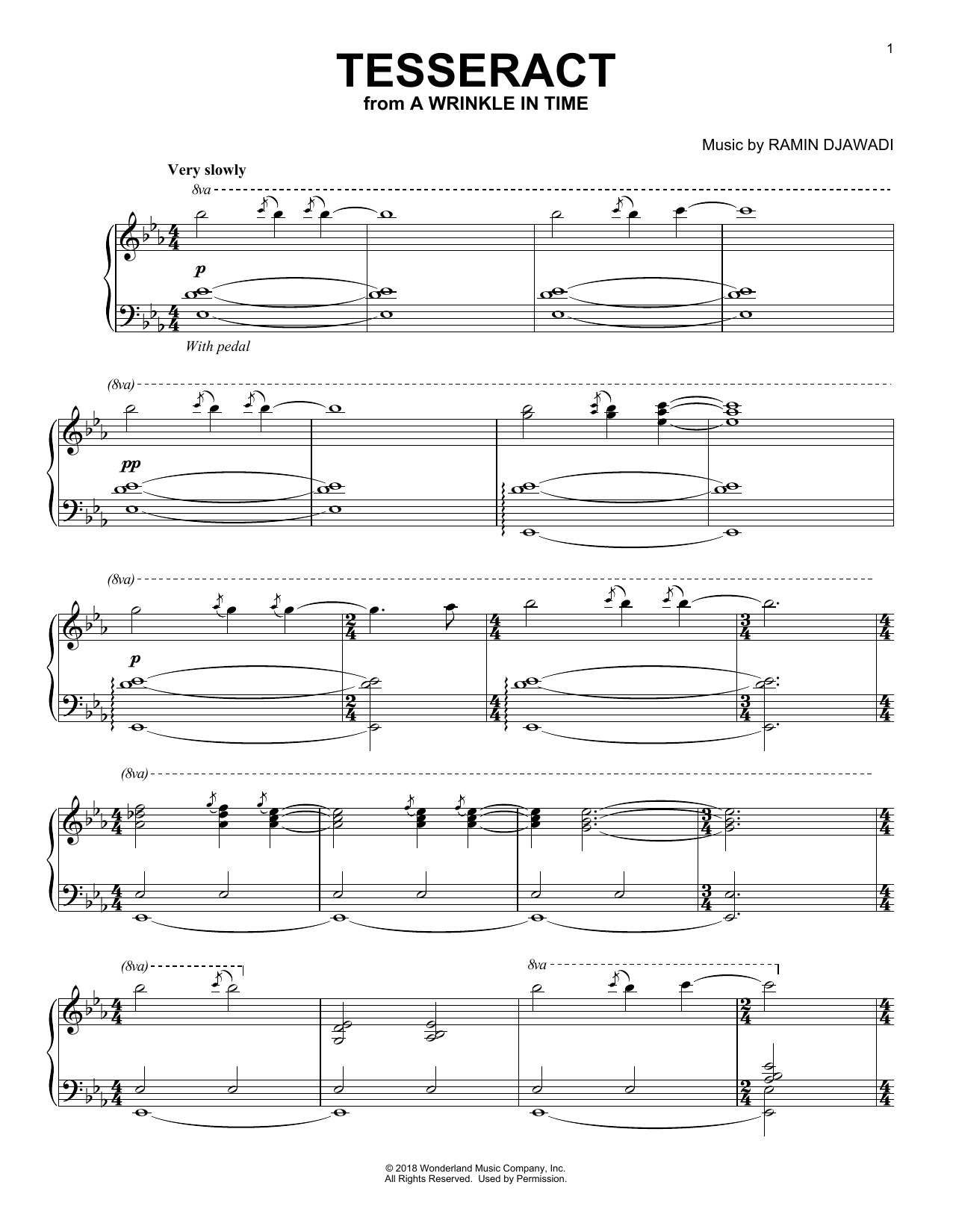 Download Ramin Djawadi Tesseract (from A Wrinkle In Time) Sheet Music and learn how to play Piano Solo PDF digital score in minutes